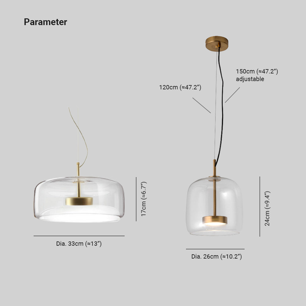 NOYA – Retro LED hanglamp in goud en amber voor een elegante touch