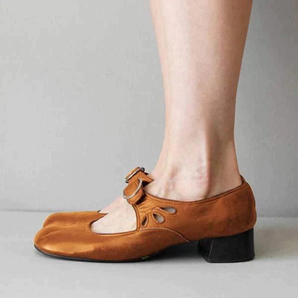 Vrouwen - Vintage Leren Sandalen - Comfortabel Echt Leer - Tijdloze Stijl - INGA