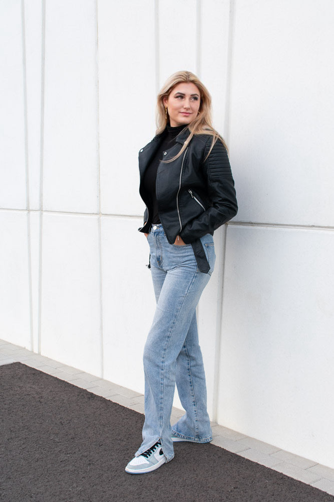 VIVIAN - Leren bikerjasje voor dames