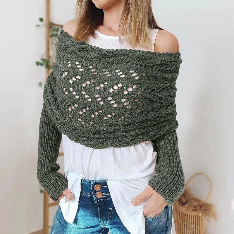 Dames - Gebreid Schouderstuk - Luchtig Patroon - Comfortabele Draagstijl - MODERNE TOUCH