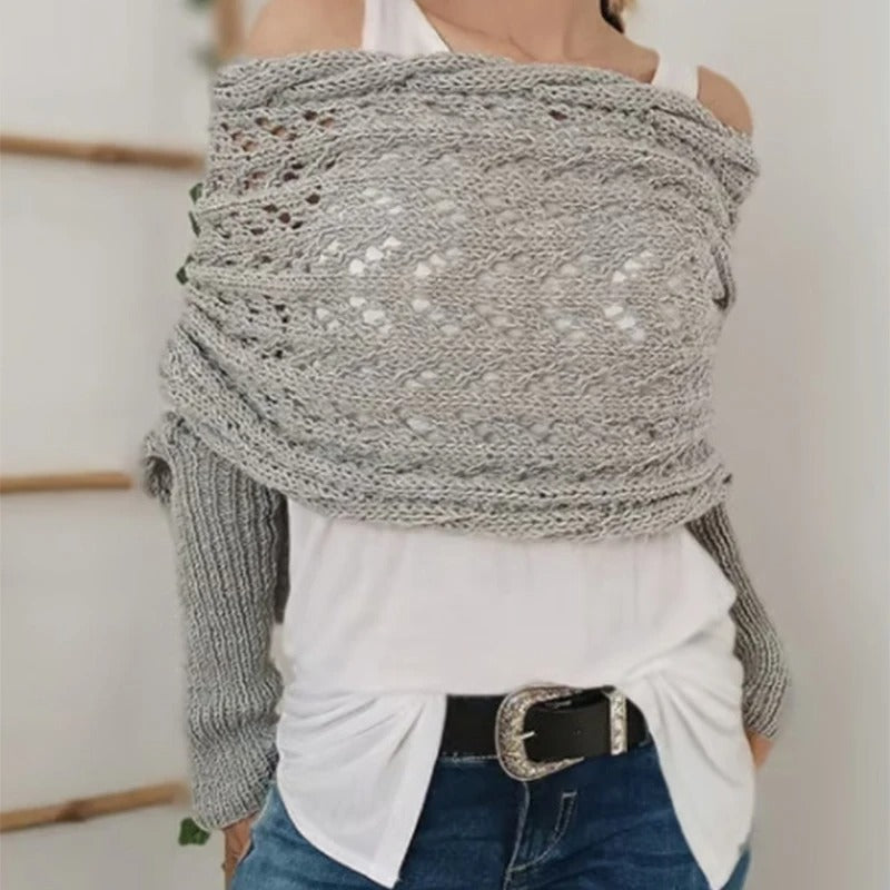 Dames - Gebreid Schouderstuk - Luchtig Patroon - Comfortabele Draagstijl - MODERNE TOUCH