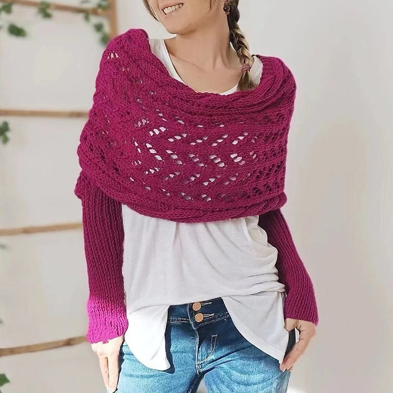 Dames - Gebreid Schouderstuk - Luchtig Patroon - Comfortabele Draagstijl - MODERNE TOUCH