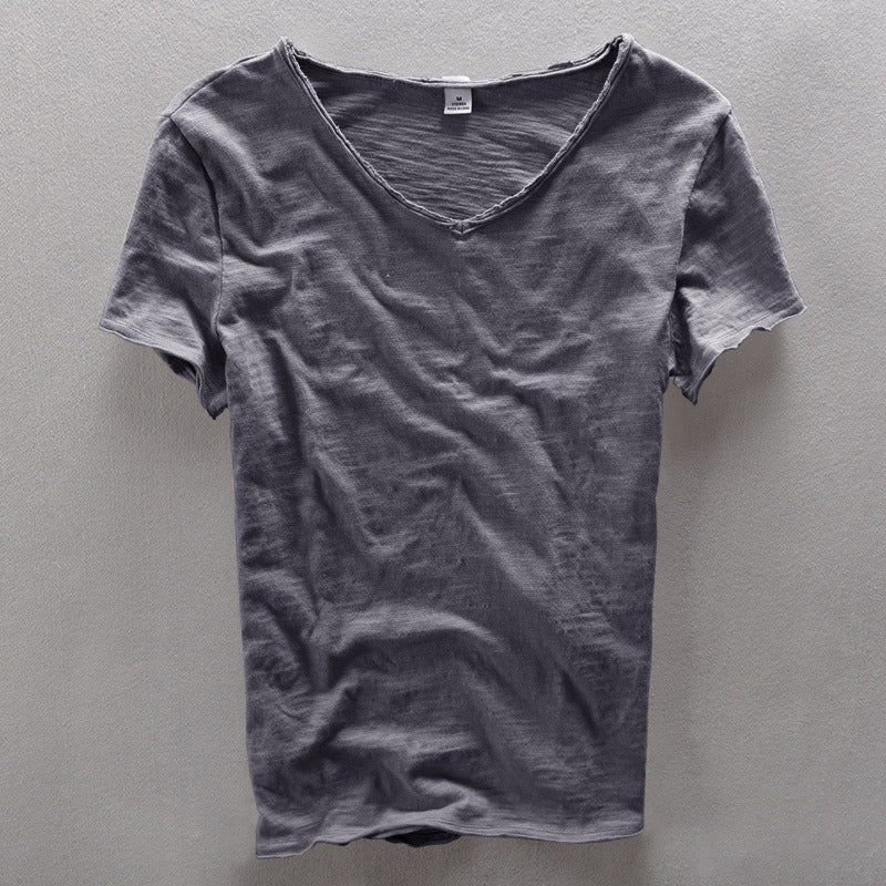 Heren T-shirt met V-hals en Casual Pasvorm voor een Ontspannen Look – COSIMO STIJL
