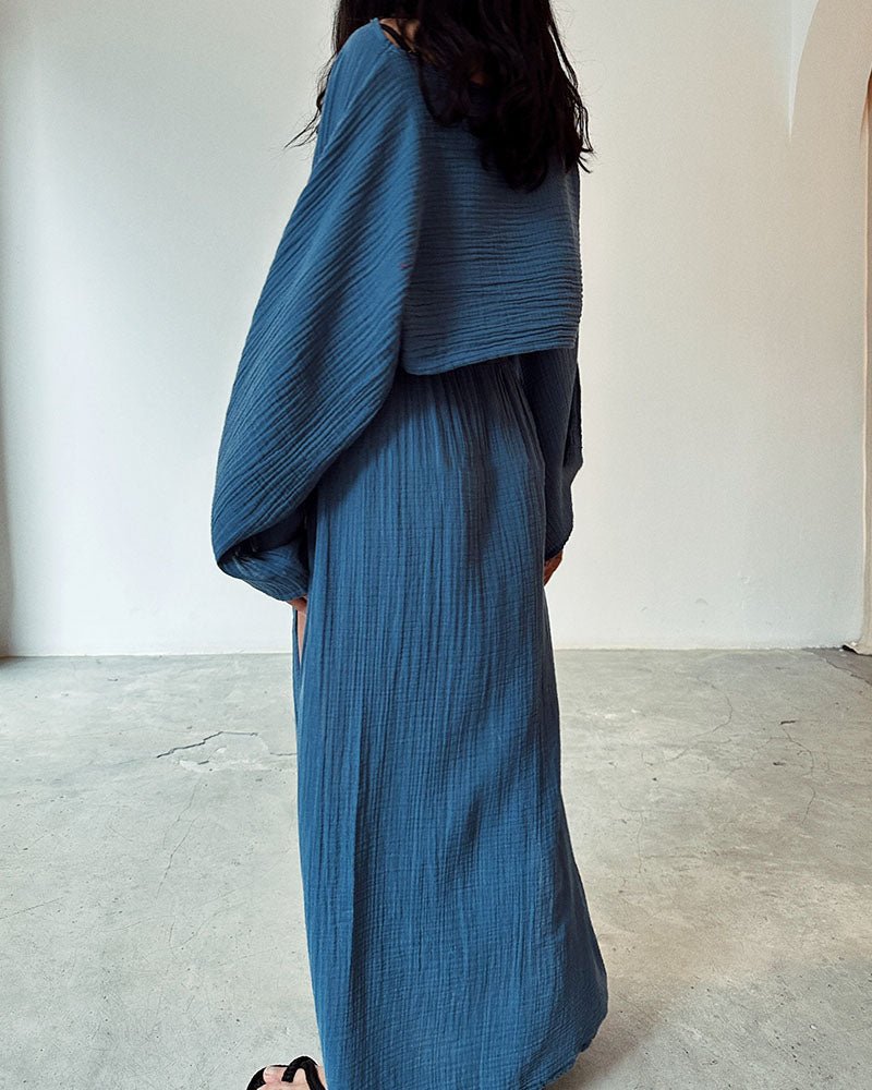 Tweedelige zomerset met cropped top en maxi-rok – SOLARA BREEZE