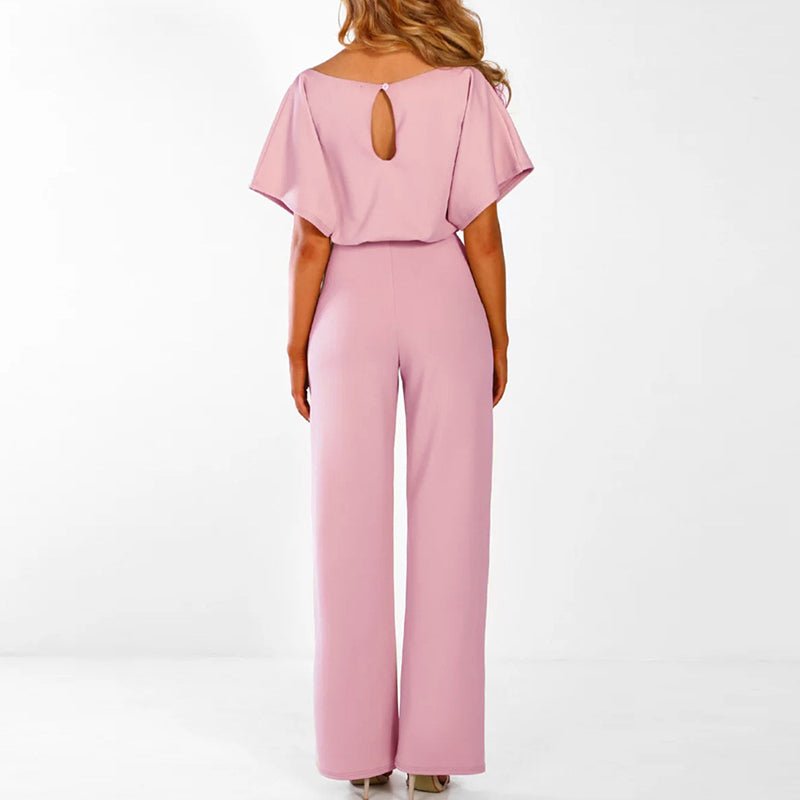Damesjumpsuit met strikceintuur en elegante pasvorm – ELYNA TIE-WAIST