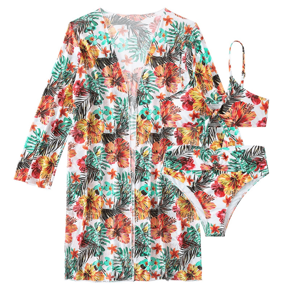 Tropische bikini set met palmenprint en comfortabele pasvorm – SOLARA PALM