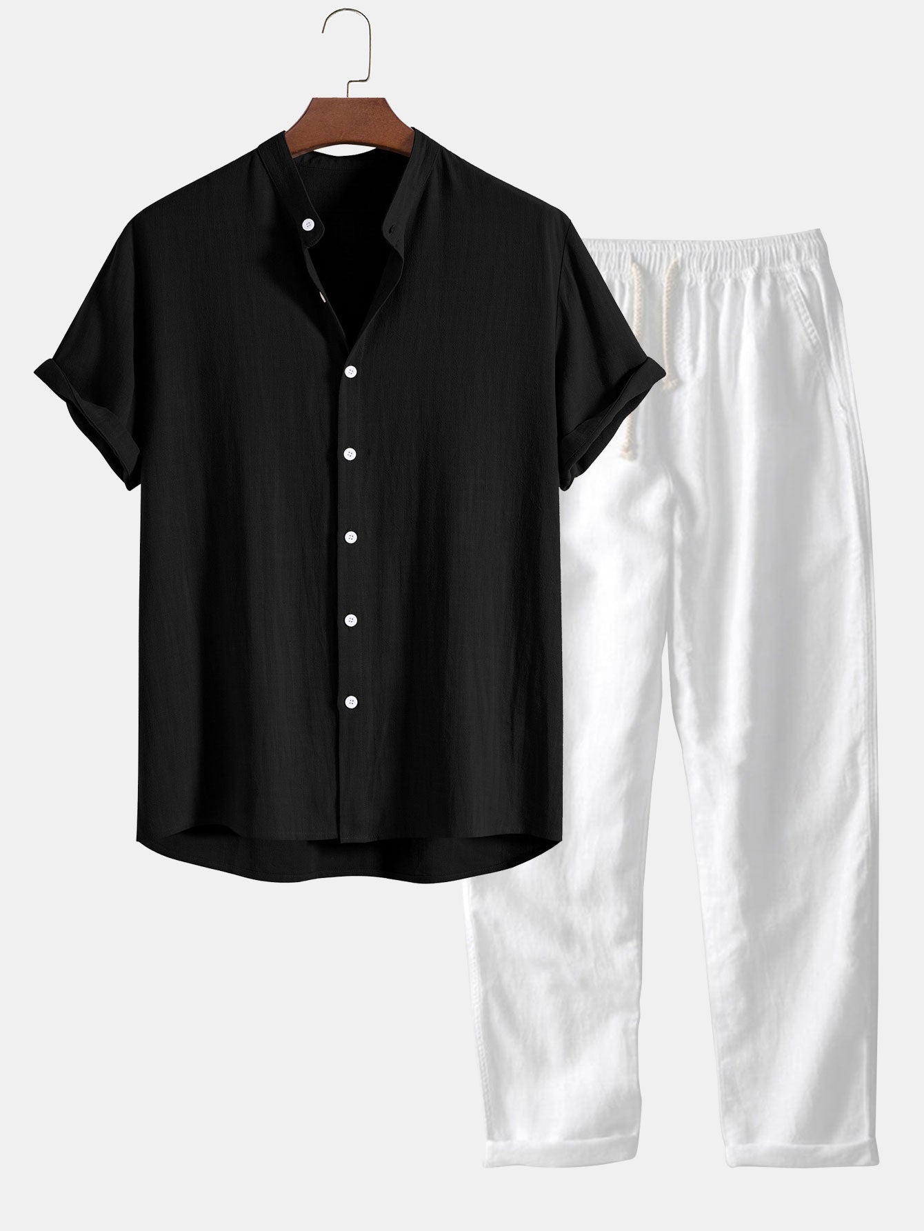Mannen - Zomerse Shirt en Broek Set - Lichte Stoffen - Ideaal voor Warm Weer