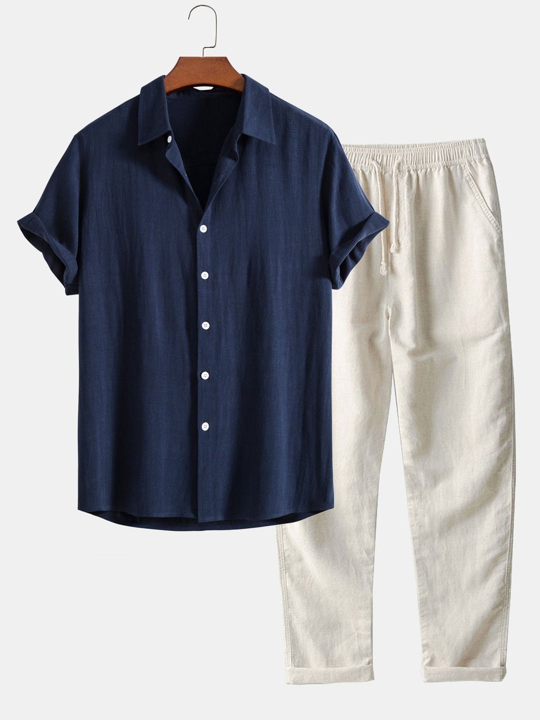 Mannen - Zomerse Shirt en Broek Set - Lichte Stoffen - Ideaal voor Warm Weer