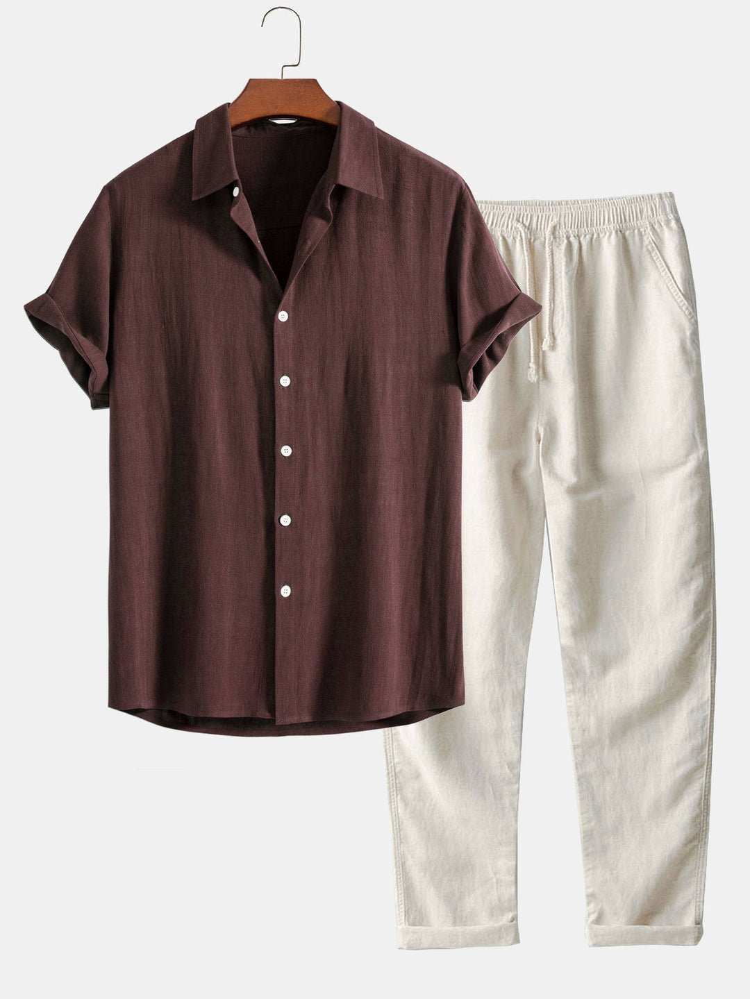 Mannen - Zomerse Shirt en Broek Set - Lichte Stoffen - Ideaal voor Warm Weer