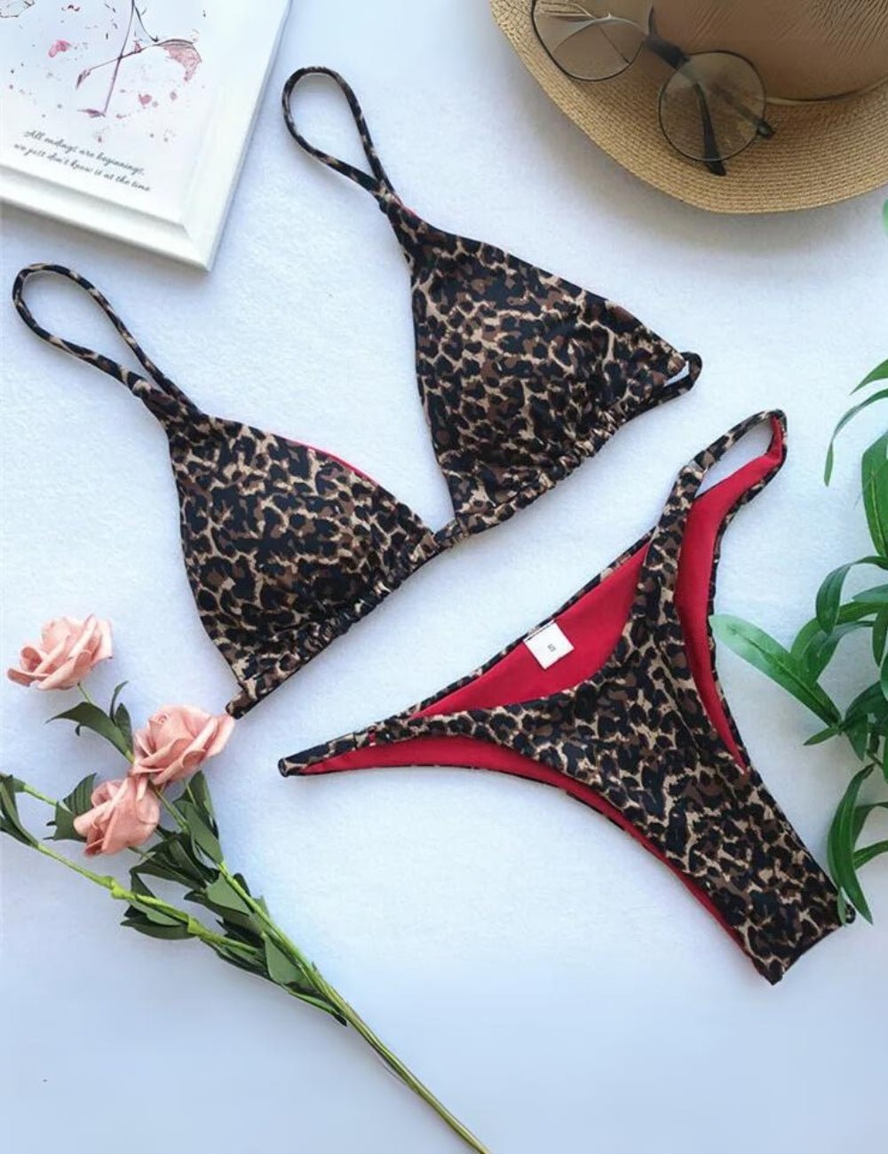 Panterprint bikini met high-waist broekje en ondersteunende top – LEONA WILD