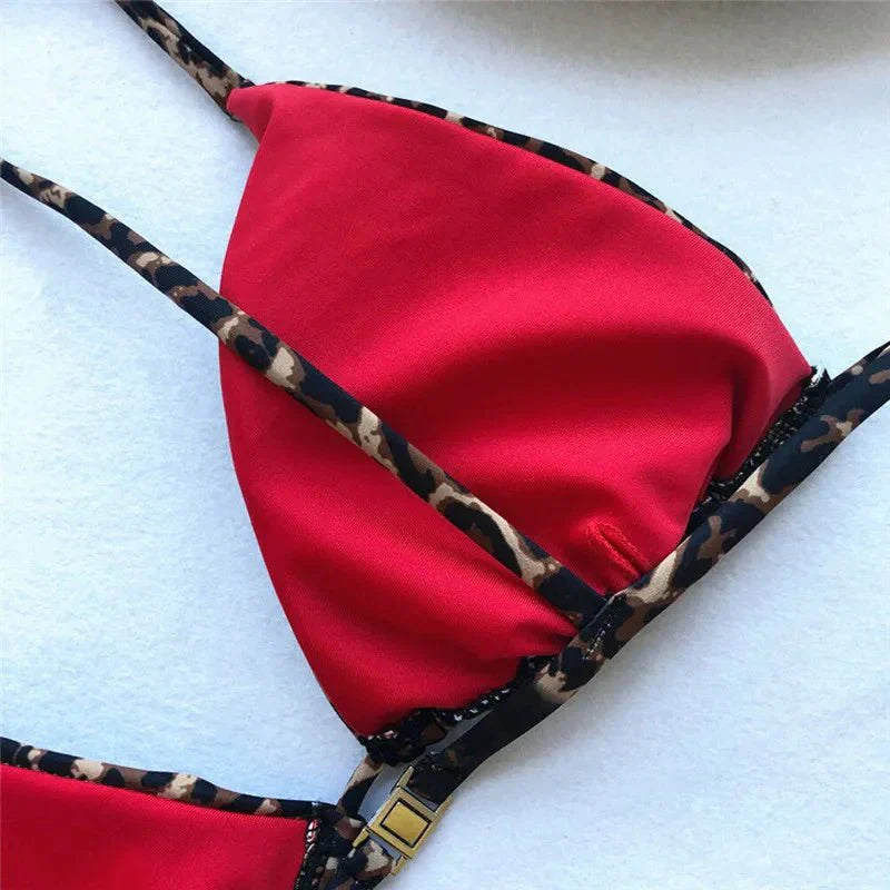 Panterprint bikini met high-waist broekje en ondersteunende top – LEONA WILD