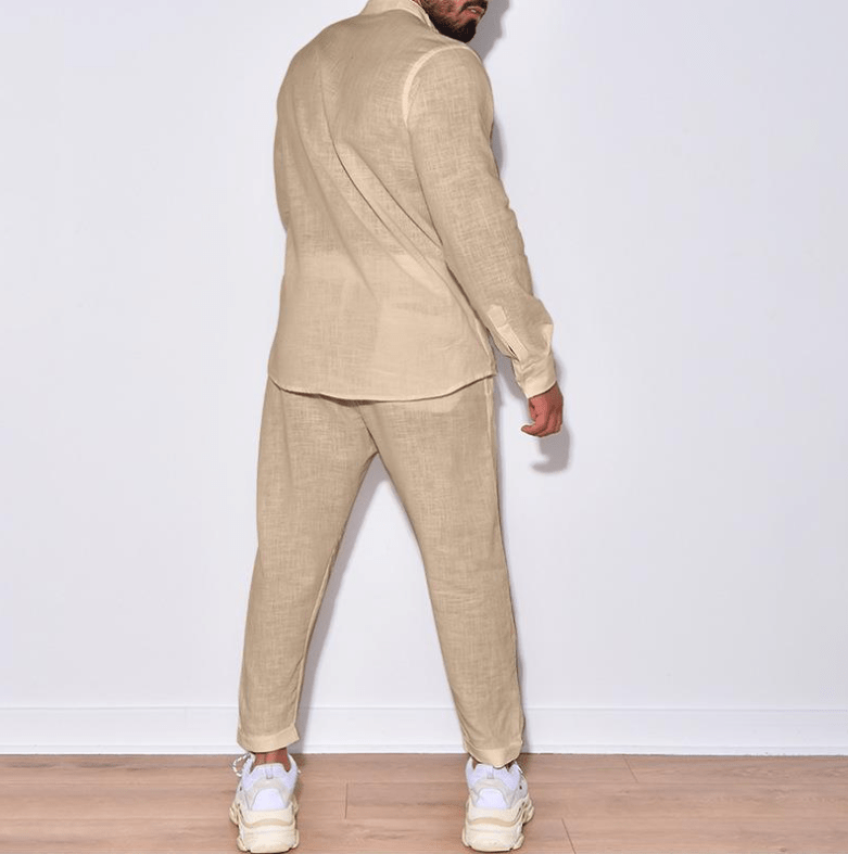 Heren - Tweedelige Zomerse Set - Luchtig Ontwerp - Stijlvolle Outfit