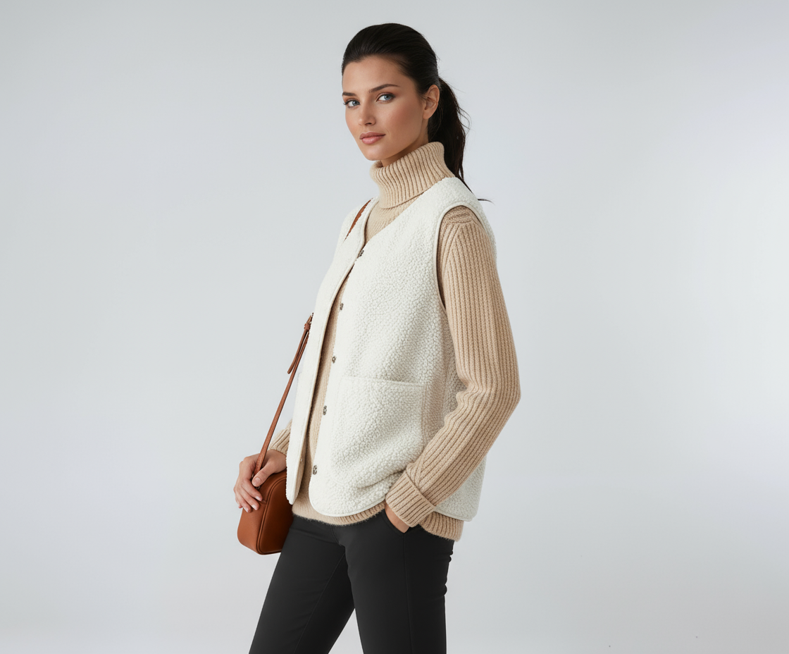 Bodywarmer - Dames - Wol Knopen - Dames Wollen - CosyWol