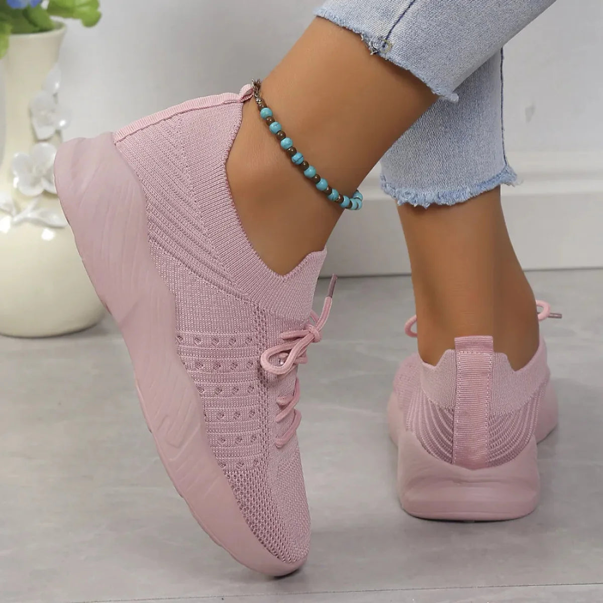 Sneakers - Dames - Ademend Mesh - Platformzool - VistaWalk