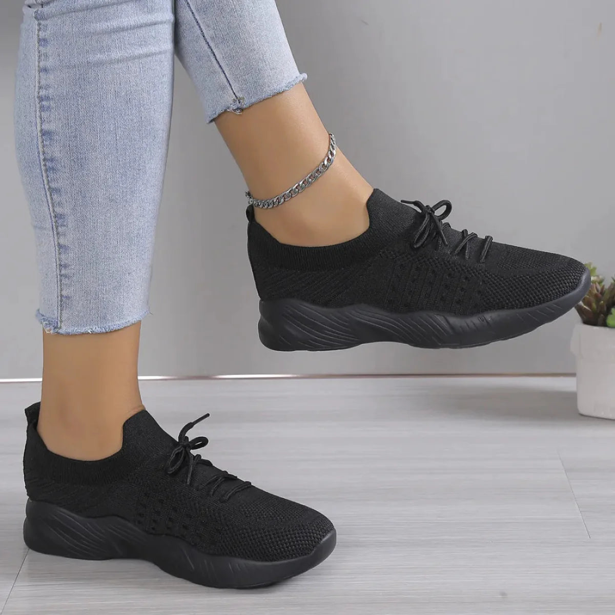 Sneakers - Dames - Ademend Mesh - Platformzool - VistaWalk