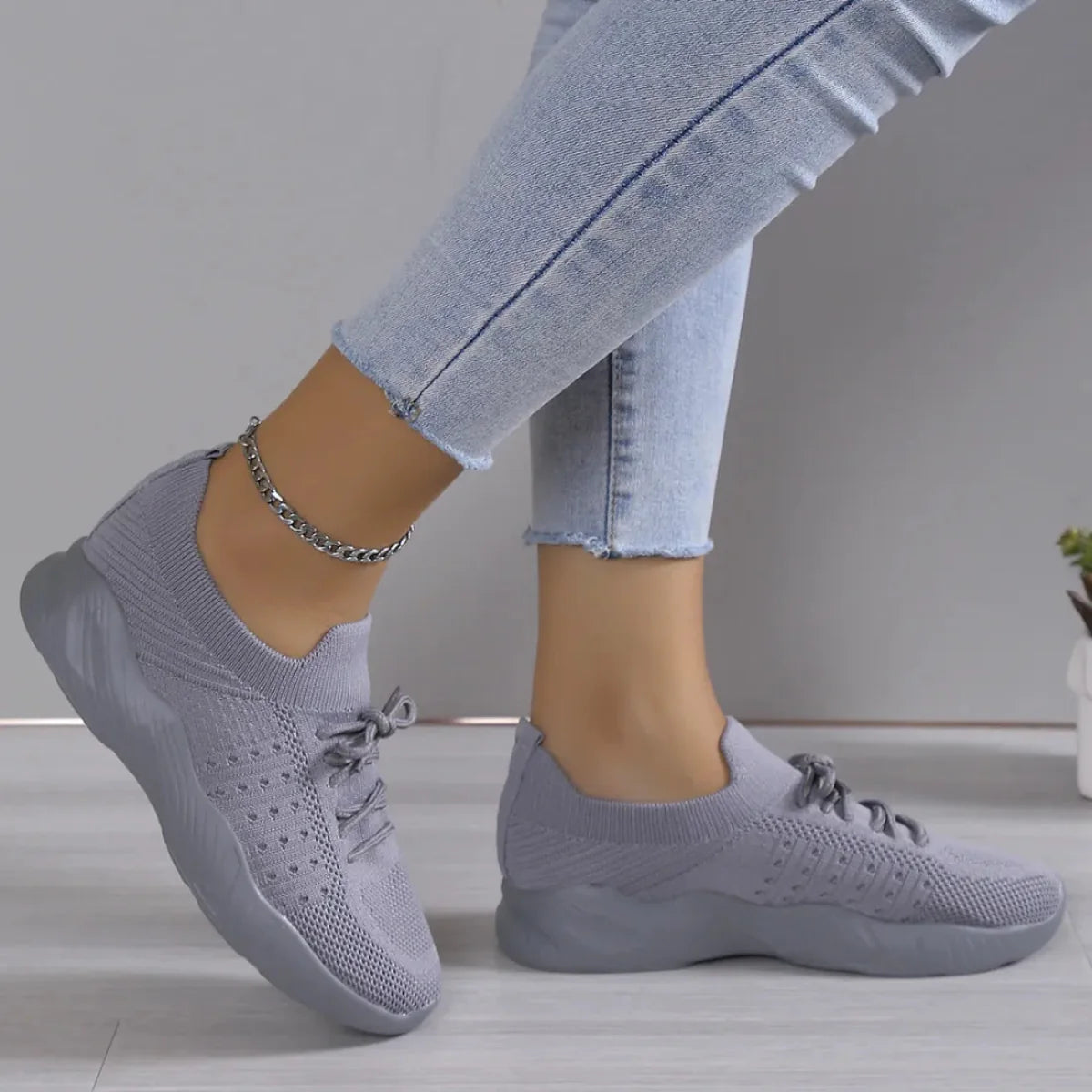 Sneakers - Dames - Ademend Mesh - Platformzool - VistaWalk