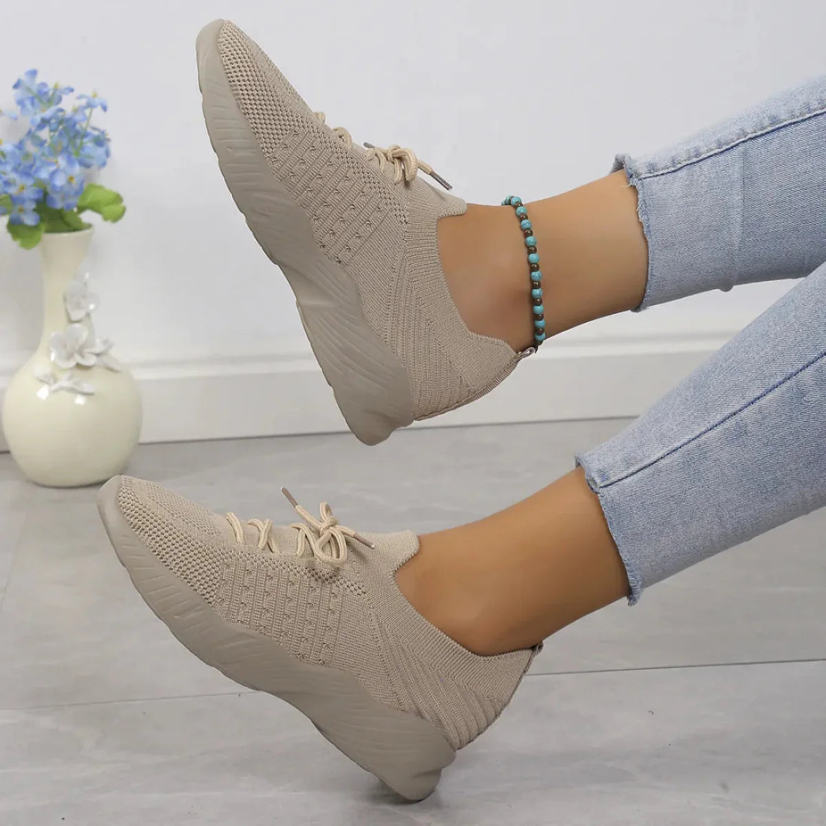 Sneakers - Dames - Ademend Mesh - Platformzool - VistaWalk