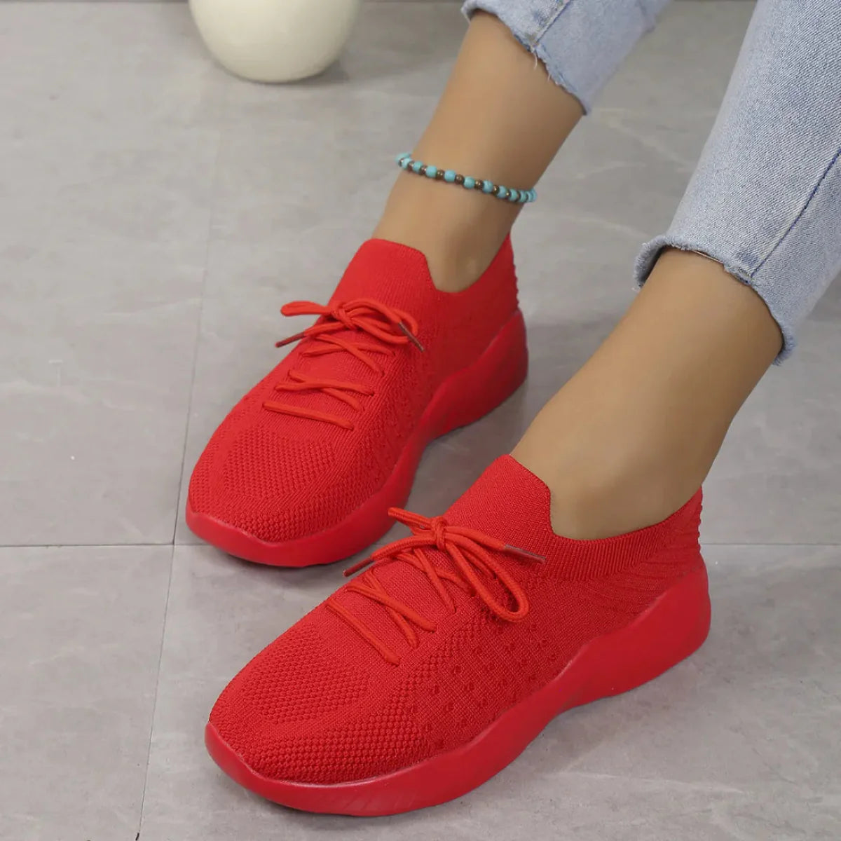 Sneakers - Dames - Ademend Mesh - Platformzool - VistaWalk