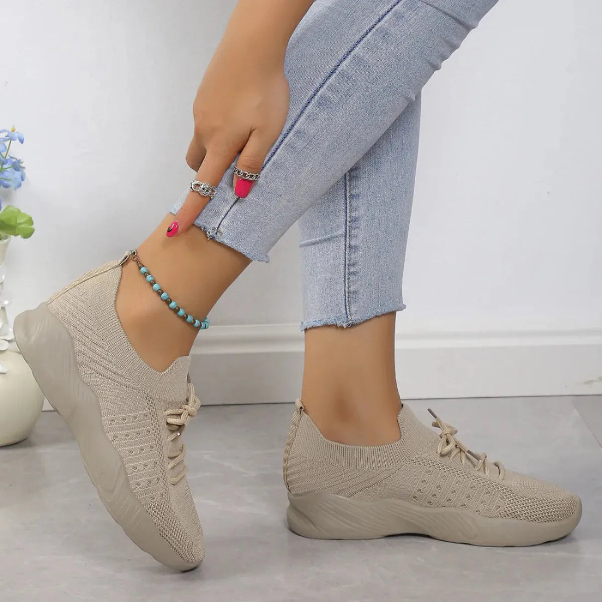Sneakers - Dames - Ademend Mesh - Platformzool - VistaWalk