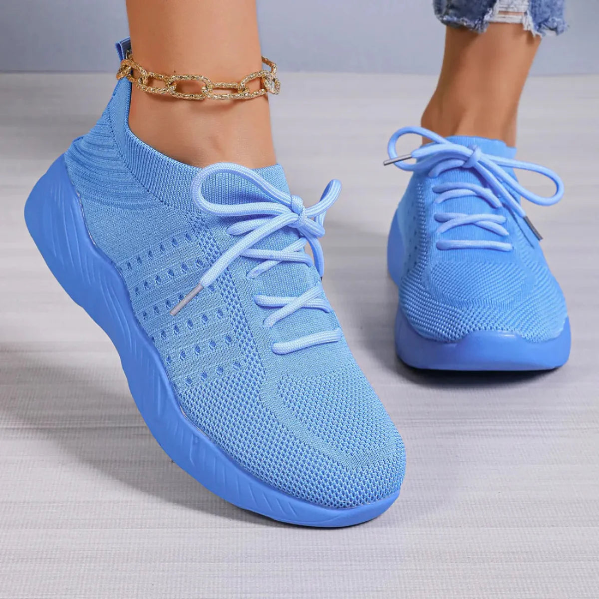 Sneakers - Dames - Ademend Mesh - Platformzool - VistaWalk