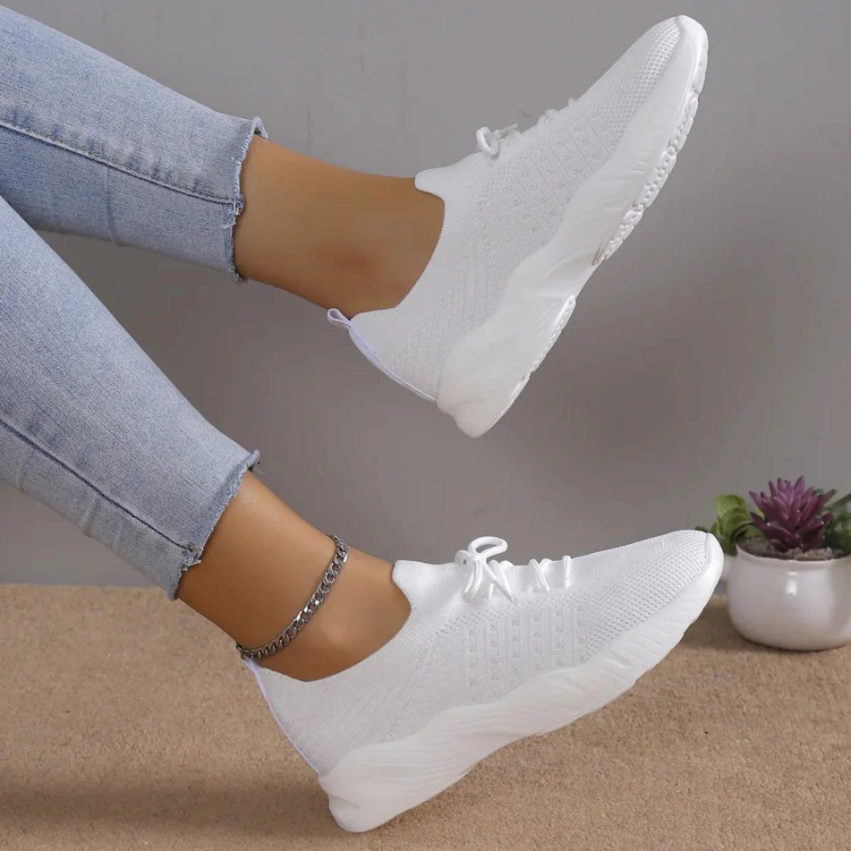 Sneakers - Dames - Ademend Mesh - Platformzool - VistaWalk
