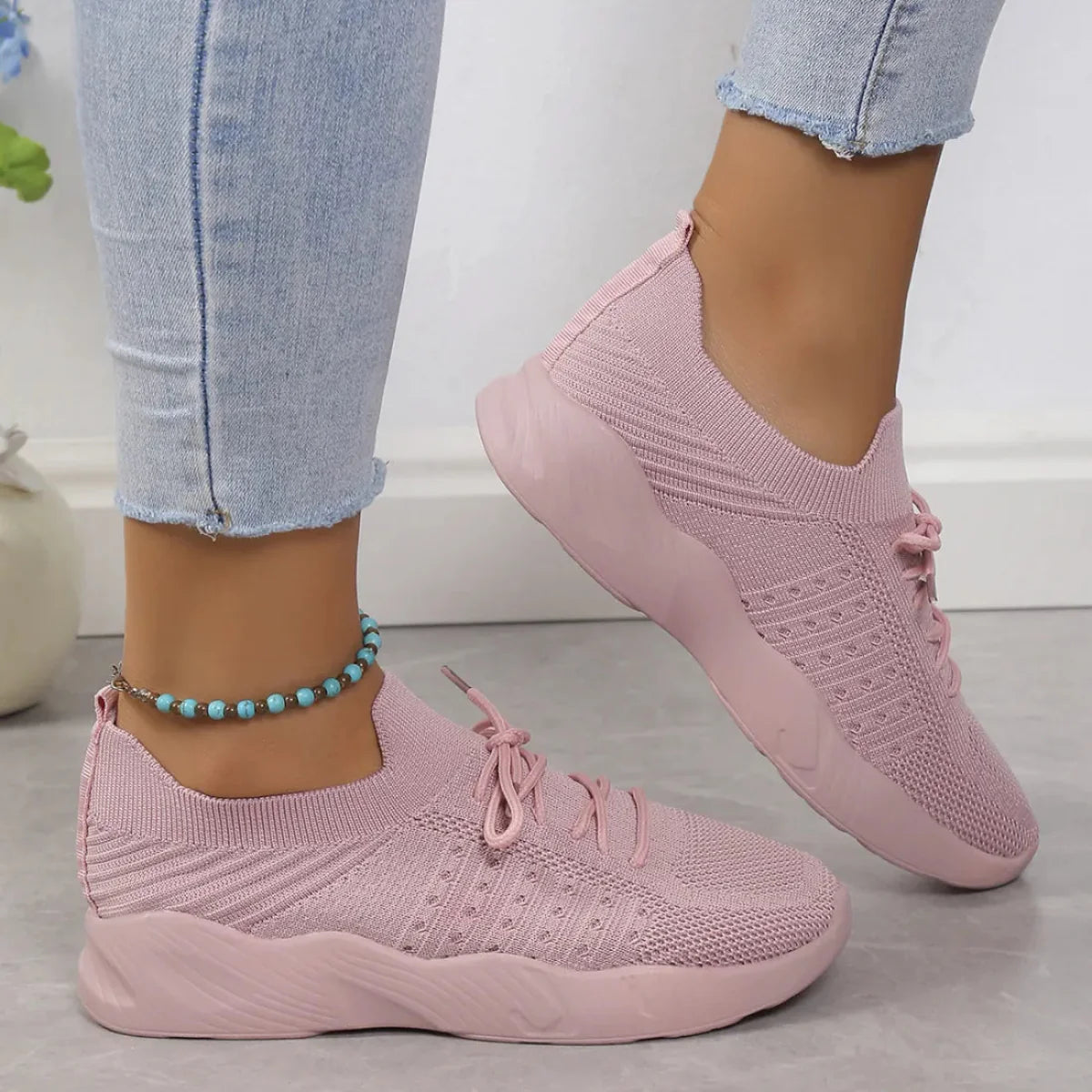 Sneakers - Dames - Ademend Mesh - Platformzool - VistaWalk
