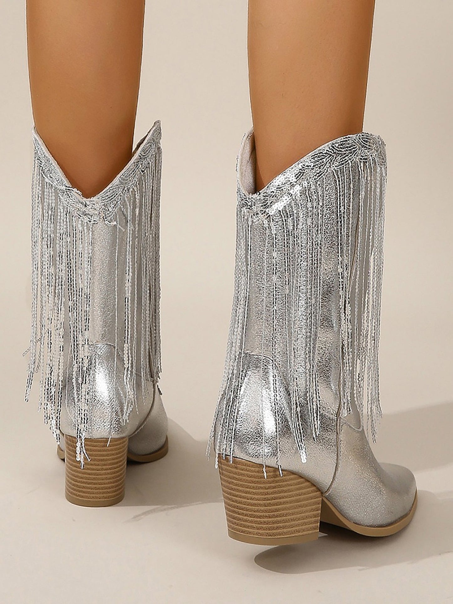Cowboy Laarzen - Vrouwen - Metallic Glans - Laarzen - Woestijn