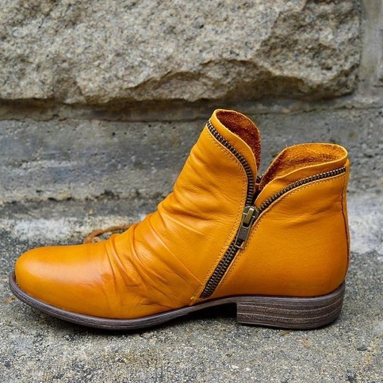 RAELYN – Leren dameslaarzen met elegante vorm en praktische rits