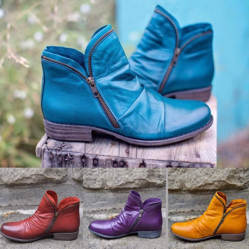 RAELYN – Leren dameslaarzen met elegante vorm en praktische rits