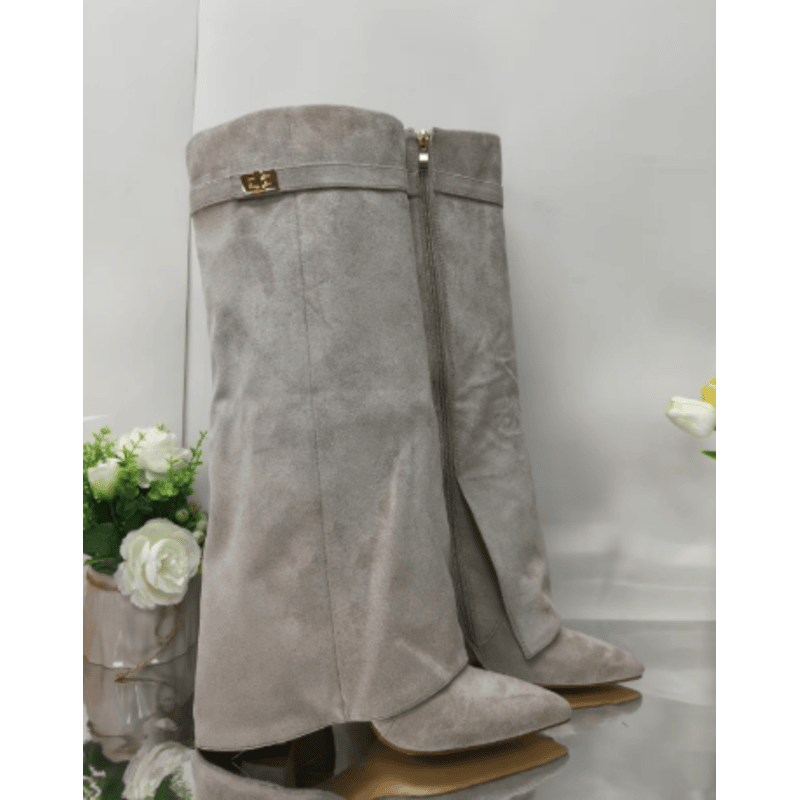 Kniehoge Laarzen - Dames - Suede - Brede Pasvorm - Elara