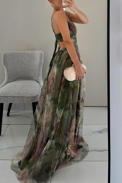 Dames - Maxi Jurk - Vloeiende Chiffon - Zomer Avondkleding - ELEGANTE STIJL