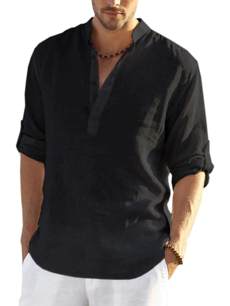 Heren - Ademend T-Shirt - Katoen Linnen Mix - Casual Strandkleding - BREEZE SHIRT