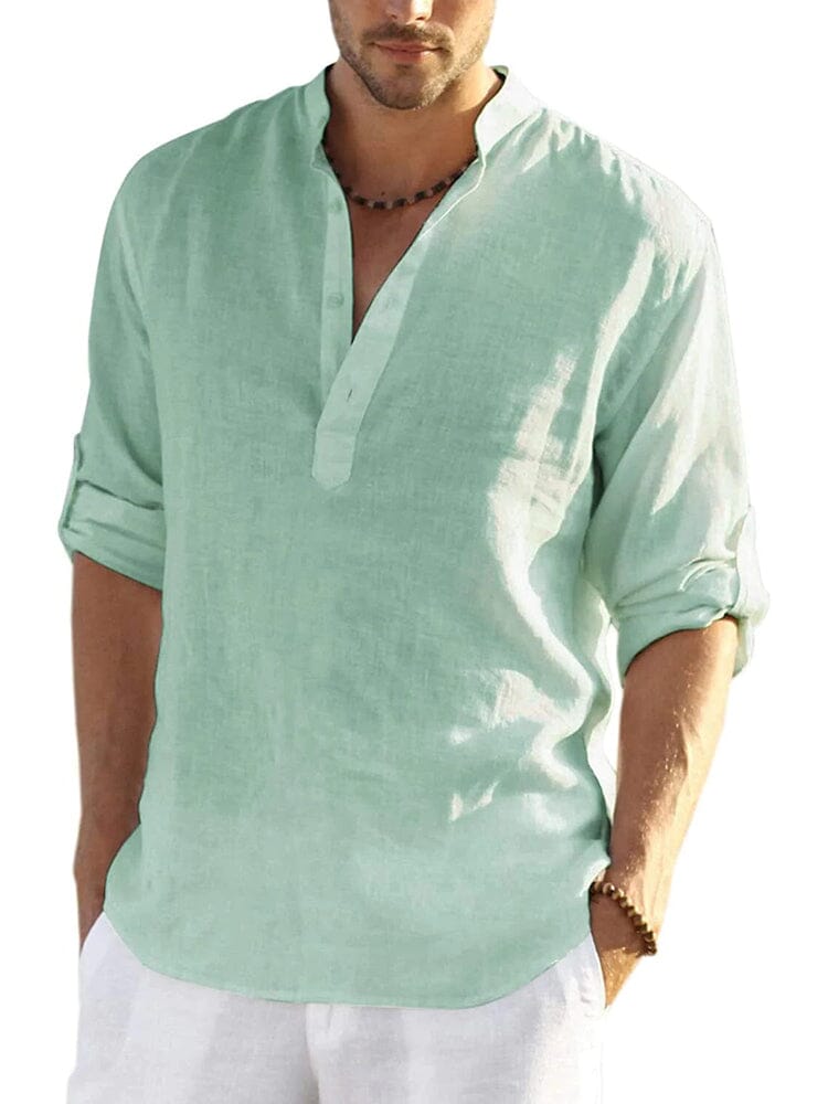 Heren - Casual T-shirt - Ademend Katoen-Linnen - Strand Kleding - Bence Henley