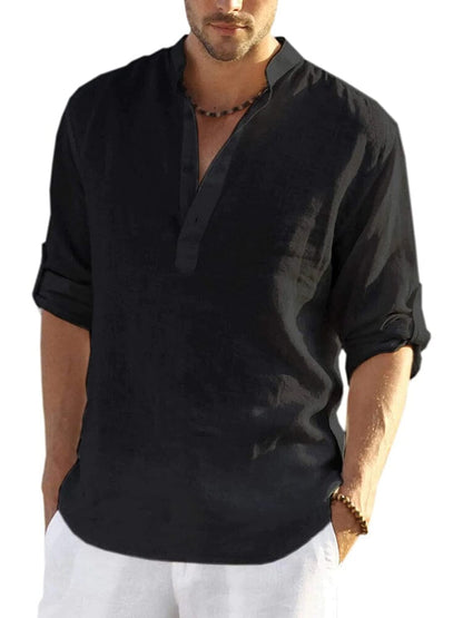 Heren - Casual T-shirt - Ademend Katoen-Linnen - Strand Kleding - Bence Henley