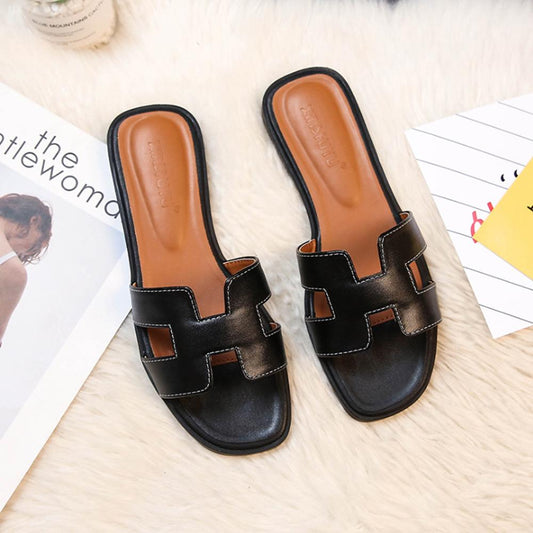 Leren dames sandalen met H-band en zachte zool – HelviaSoft H-Sandal