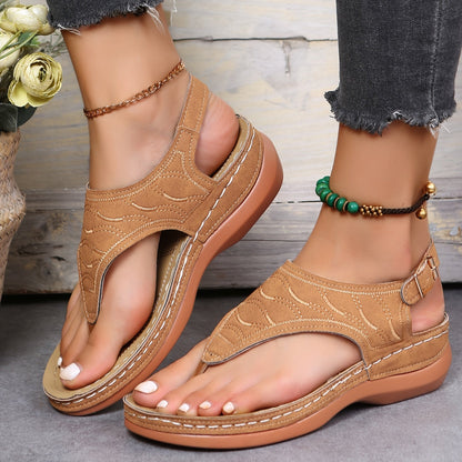 Vrouwen - Sleehak Sandalen - Verstelbaar Enkelbandje - Comfortabele Zomer Schoenen - ZOMER STIJL