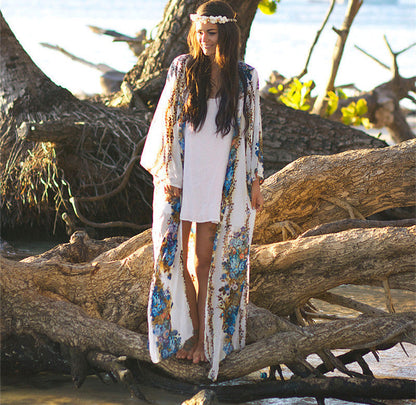Lange Kimono - Dames - Luchtige Pasvorm - Strandmode - DROMERIGE FLOW