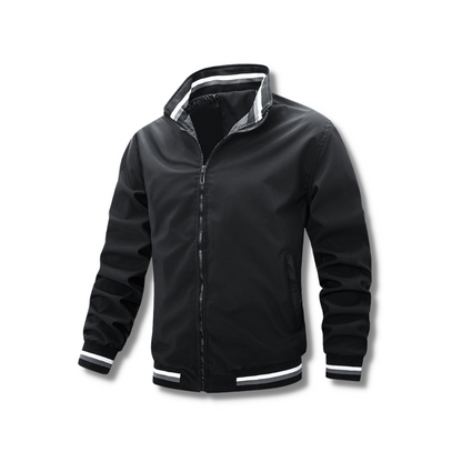 VINCENT – Zip-up jas met contrasterende kraag en manchetten voor een stijlvolle, sportieve look