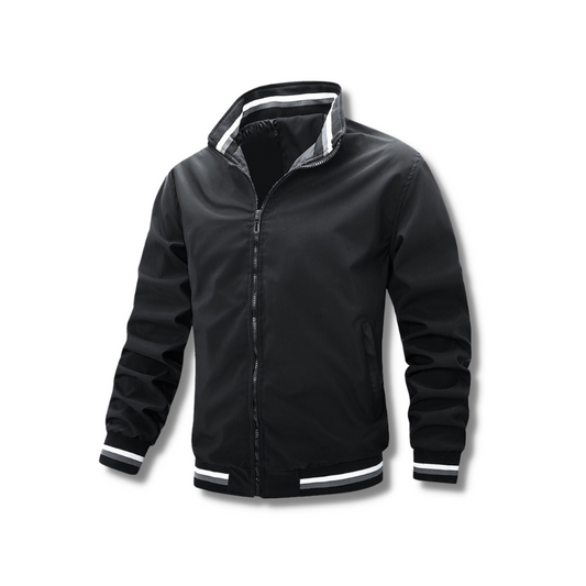 VINCENT – Zip-up jas met contrasterende kraag en manchetten voor een stijlvolle, sportieve look
