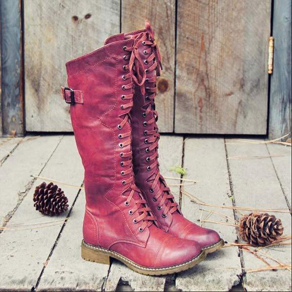 Kniehoge Dameslaarzen - Dames - Vintage Leer - Laars - Nova