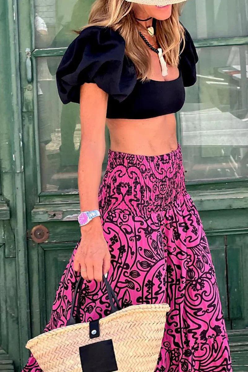 Zwijgende Maxi Rok met Hoge Taille voor Dames - MALIN MOVEMENT