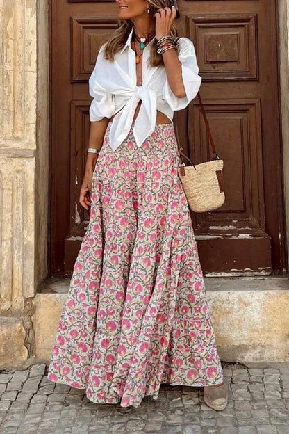 Zwijgende Maxi Rok met Hoge Taille voor Dames - MALIN MOVEMENT