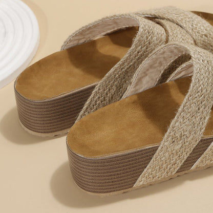 Plateau Sandalen - Dames - Geweven Ontwerp - Zomer Schoeisel - STIJL VOLGENDE