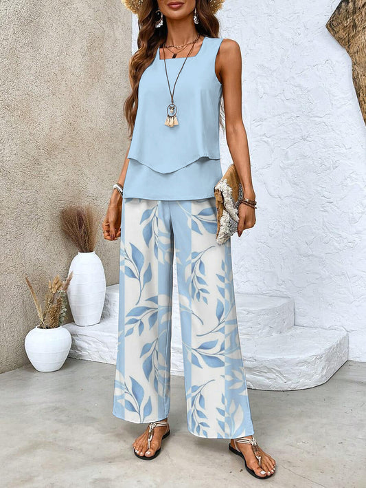 Tweedelige dames set met coltop en rok in elegante stretchstof – LunariaForm TwinSet