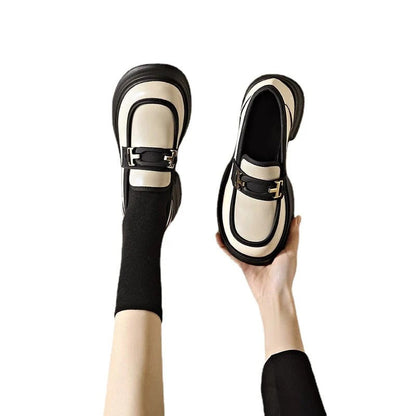 Dames - Elegante Retro Loafers - Lederen Schoenen - Comfortabele Stijl voor Elke Gelegenheid