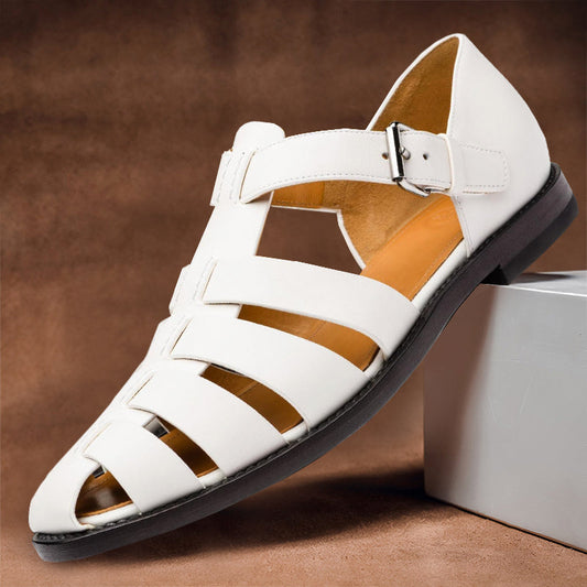 Vrouwen - Gesloten Teen Sandalen - Leren Materiaal - Ademend Ontwerp - Zomer Comfort