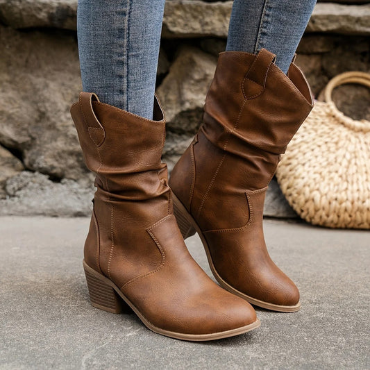 Bruin Laarzen - Vrouwen - Leer - Winterlaarzen - Oria