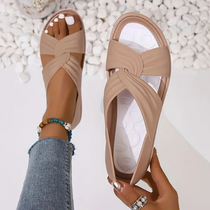 Vrouwen - Knoopontwerp Sandalen - Comfortabele Zomer Slides - Ideale Zomerschoenen - LUCIA