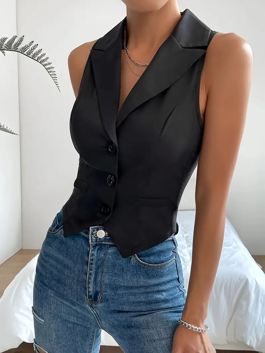 Dames - Mouwloze Vestenblouse - Elegante Getailleerde Pasvorm - Moderne Kleding - VESTBLOUSE ANKICA