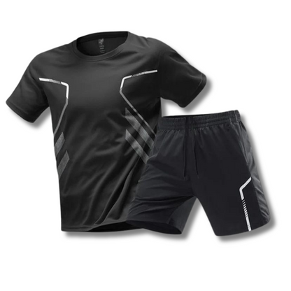 Heren - Padel Sport Outfit - Ademend Shirt en Short - Technische Sportset - SPORTIEVE STIJL